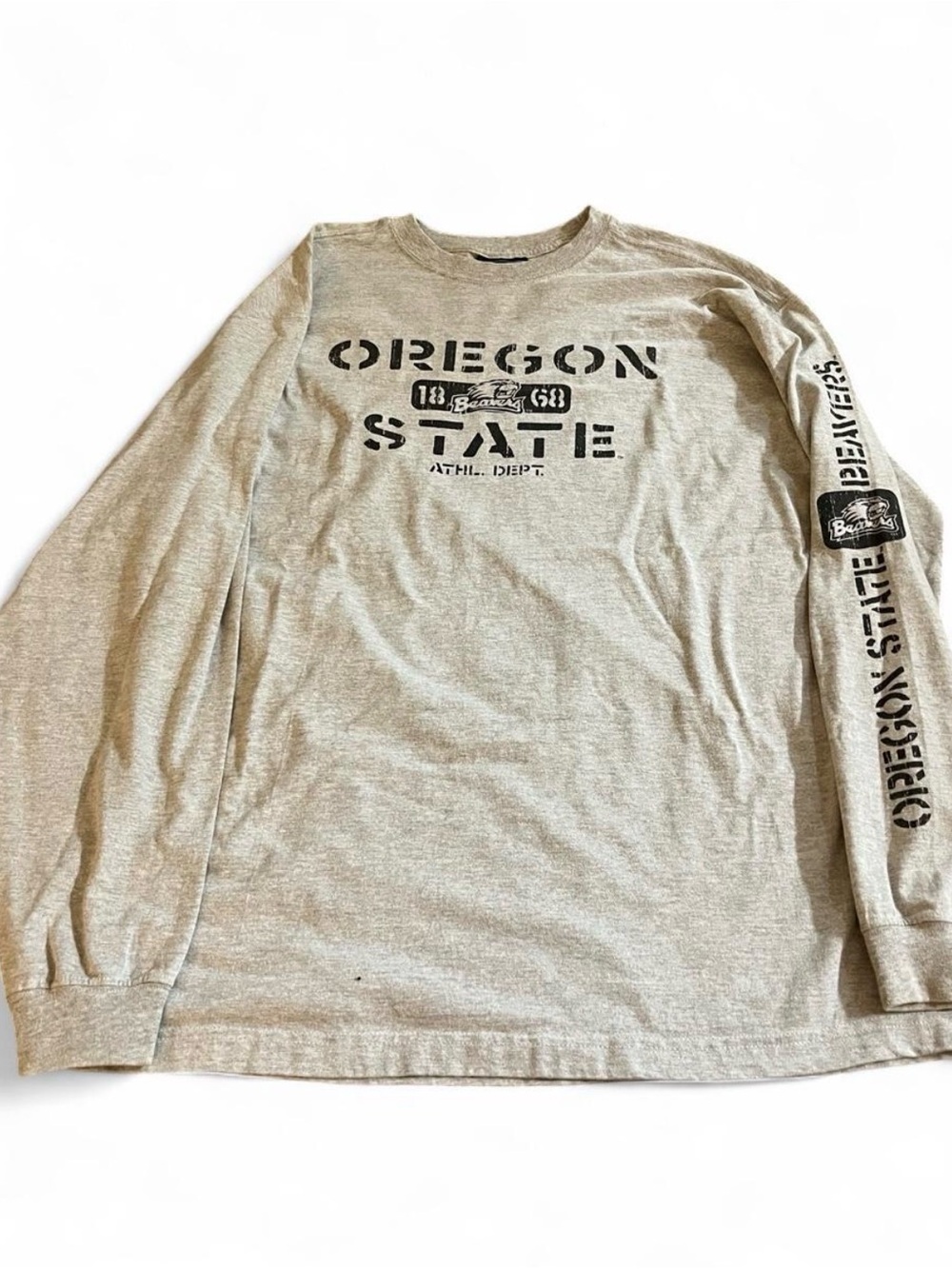 Men’s VTG Jansport Oregon State Beavers Athl Dept Gray Long Sleeve Shirt Sz L